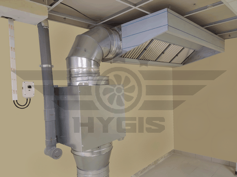 installation caisson extraction avec hotte gard hygis