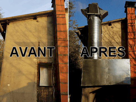 installation caisson et moteur tourelle d'extraction pour hotte de restaurant