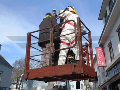 Intervention nettoyage tourelle avec nacelle HYGIS